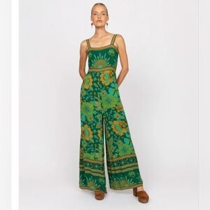 Nine Lives Bazaar Drifter Jumpsuit Emerald